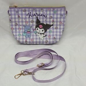 Kuromi Plaid Crossbody Bag with Strap